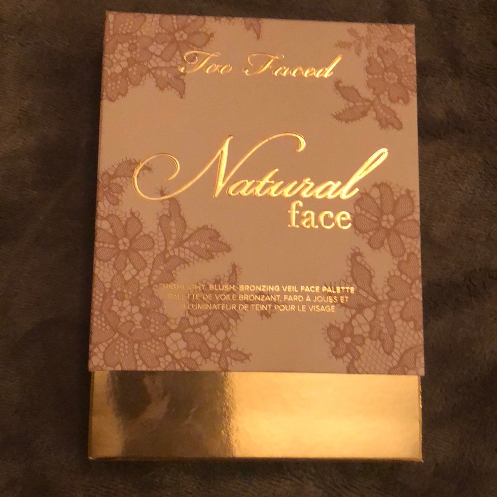 Too Faced Natural Face palette and eye palette.